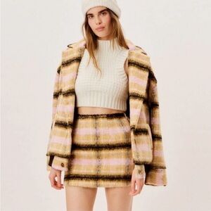 For Love & Lemons Women’s Rachel Coat Sz S Plaid